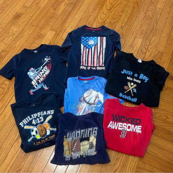 Bundle of 7 boys baseball shirts size youth medium - Picture 1 of 1